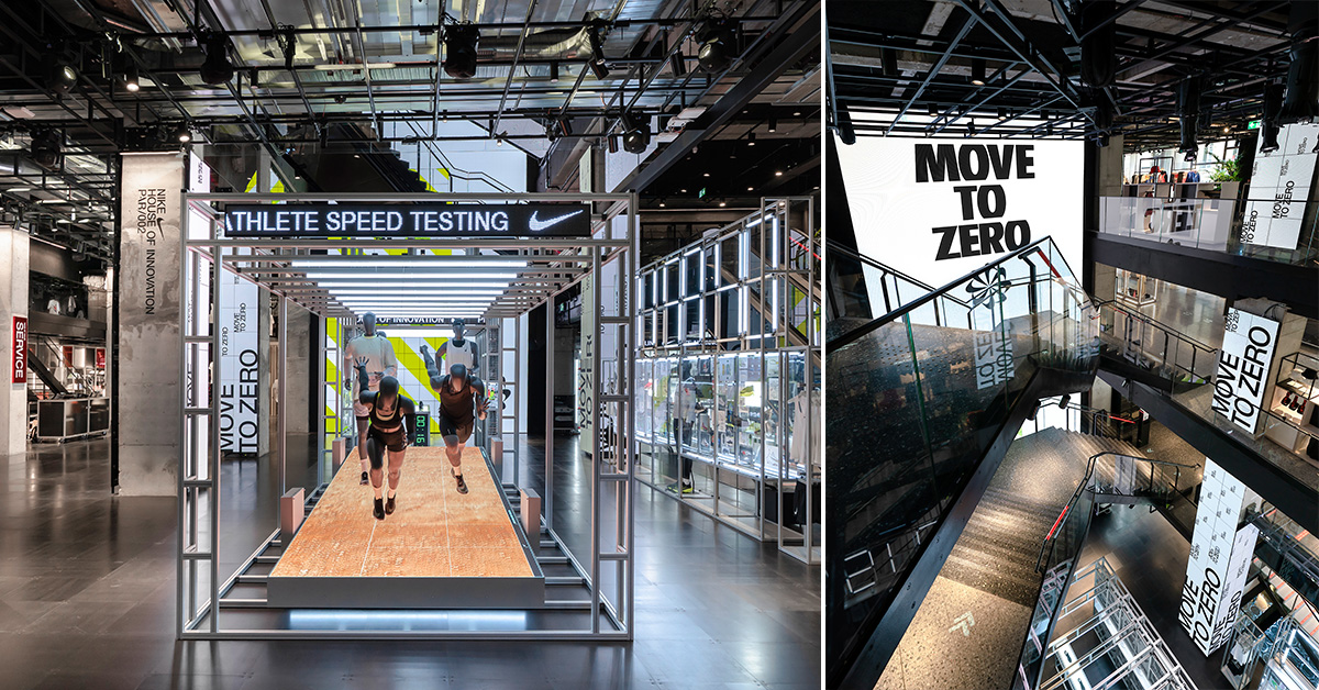 clase Colgar secuencia NIKE weaves 85,000 kilos of sustainable material into new flagship store in  paris