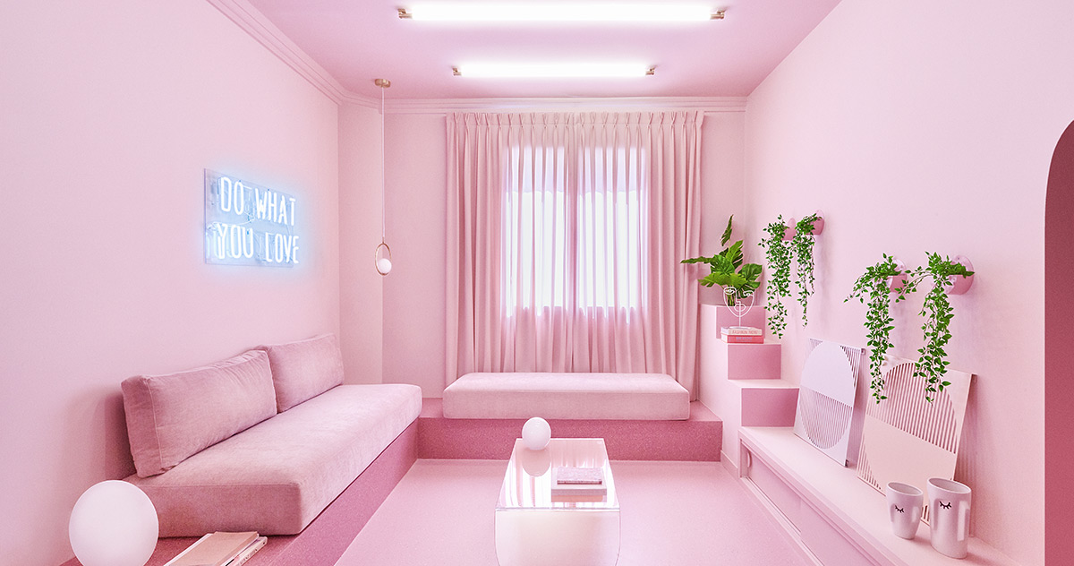 12 shades of pink make up the 'minimal fantasy' apartment in madrid by  patricia bustos