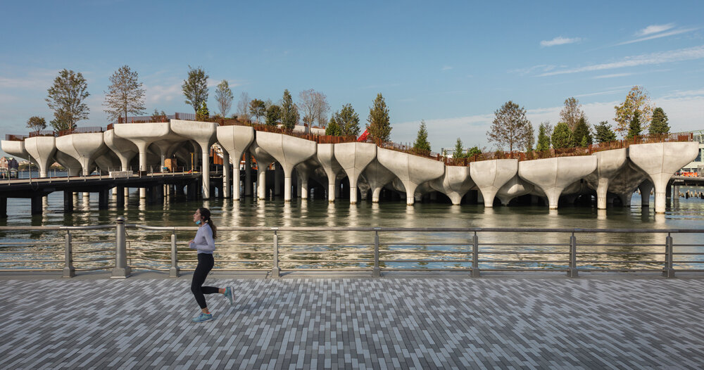 heatherwick's 'little island' opens to public, kicking off