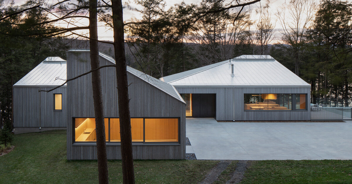 naturehumaine tops lake house in canada with sculptural slanted roofs ...