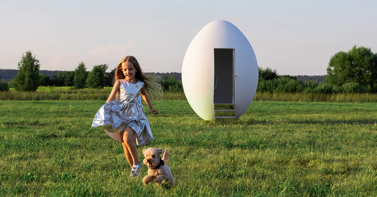 gregory orekhov builds egg-shaped playhouse to simulate 'life