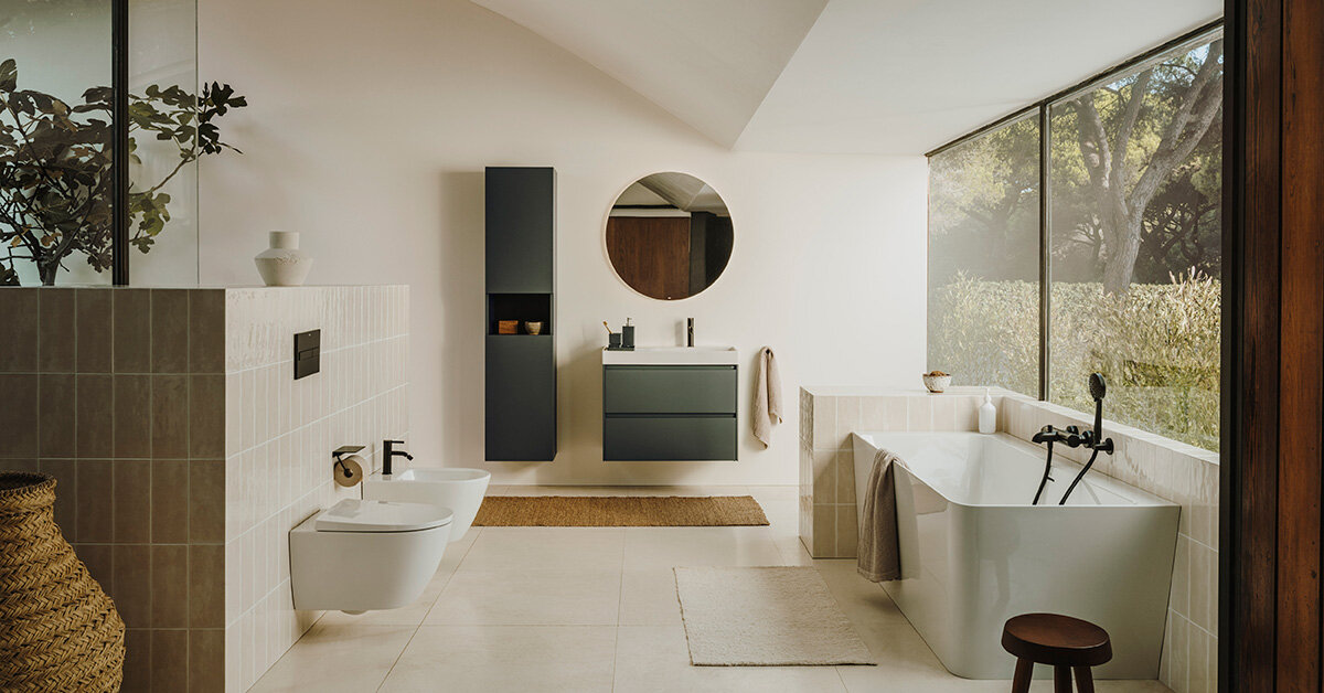 mediterranean lifestyle shapes roca ona complete bathroom collection