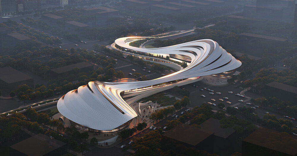 Zaha Hadid Architects ZHA Jinghe New City Culture Art Centre Designboom FB 