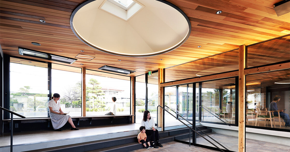 circular skylight fills sugawaradaisuke s clinic with natural light