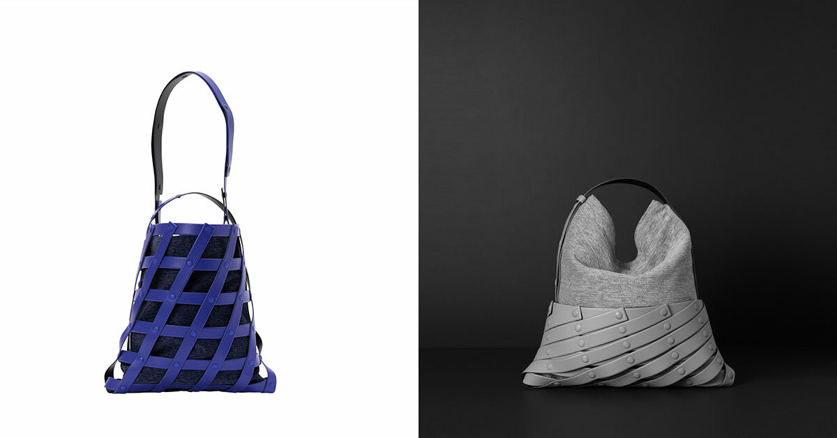ISSEY MIYAKE's 'spiral grid' bags unfolds into mesh-like design