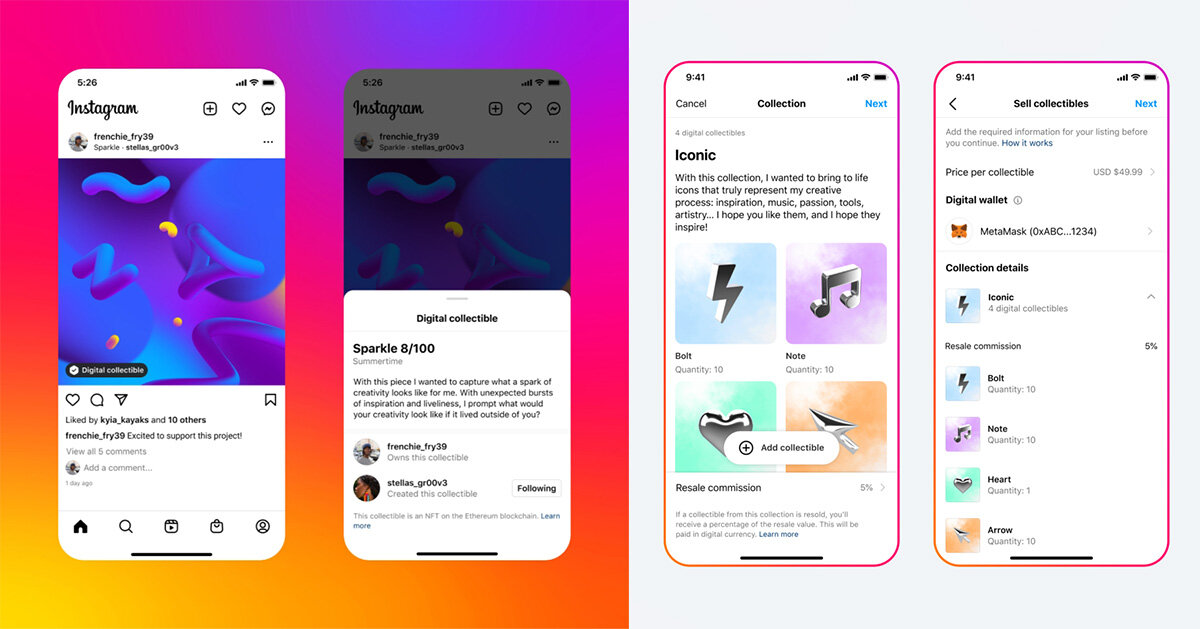 create & sell your own NFT on instagram: meta introduces new platform tools
