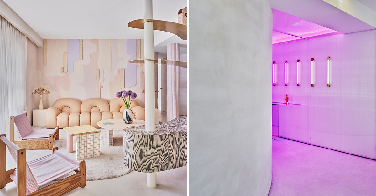 12 shades of pink make up the 'minimal fantasy' apartment in madrid by  patricia bustos