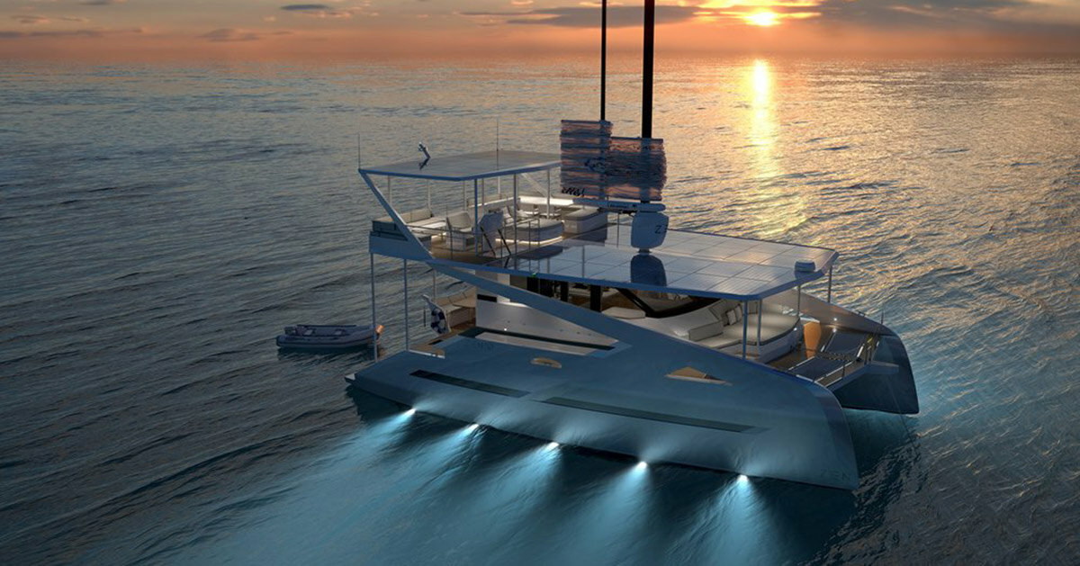 solar-powered ZEN50 catamaran integrates automated wingsail for zero ...