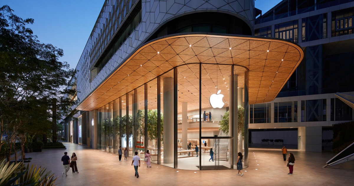 designed by foster + partners, first apple flagship store in india opens to the public