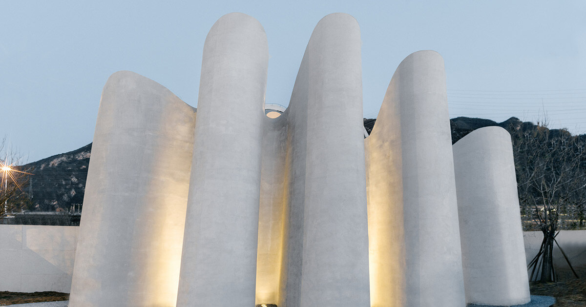 PAO's public restroom meanders around amoeba-shaped concrete structure ...