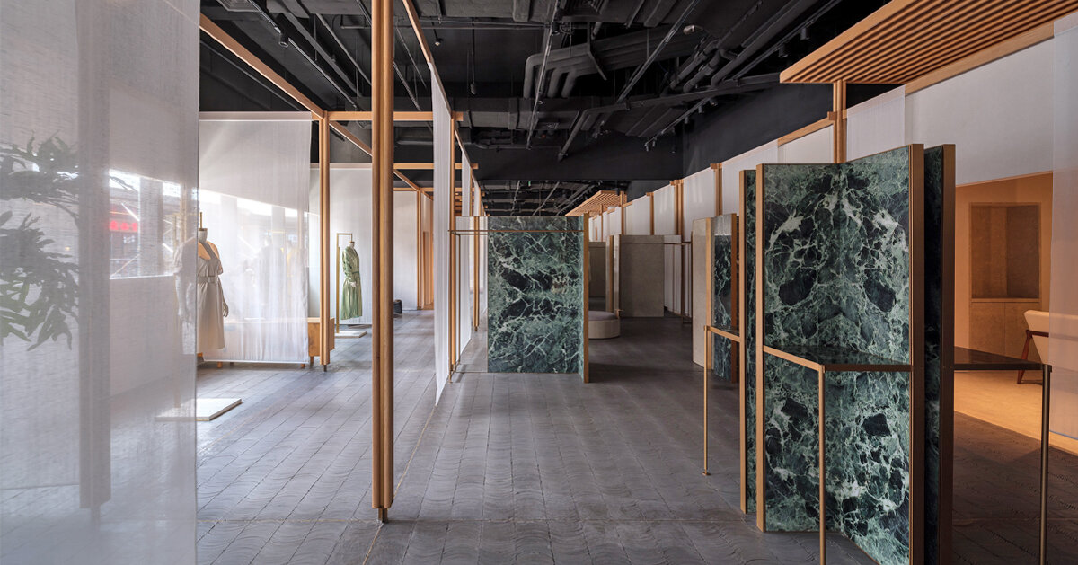 neri&hu weaves marble & linen screens into Ms MIN retail space