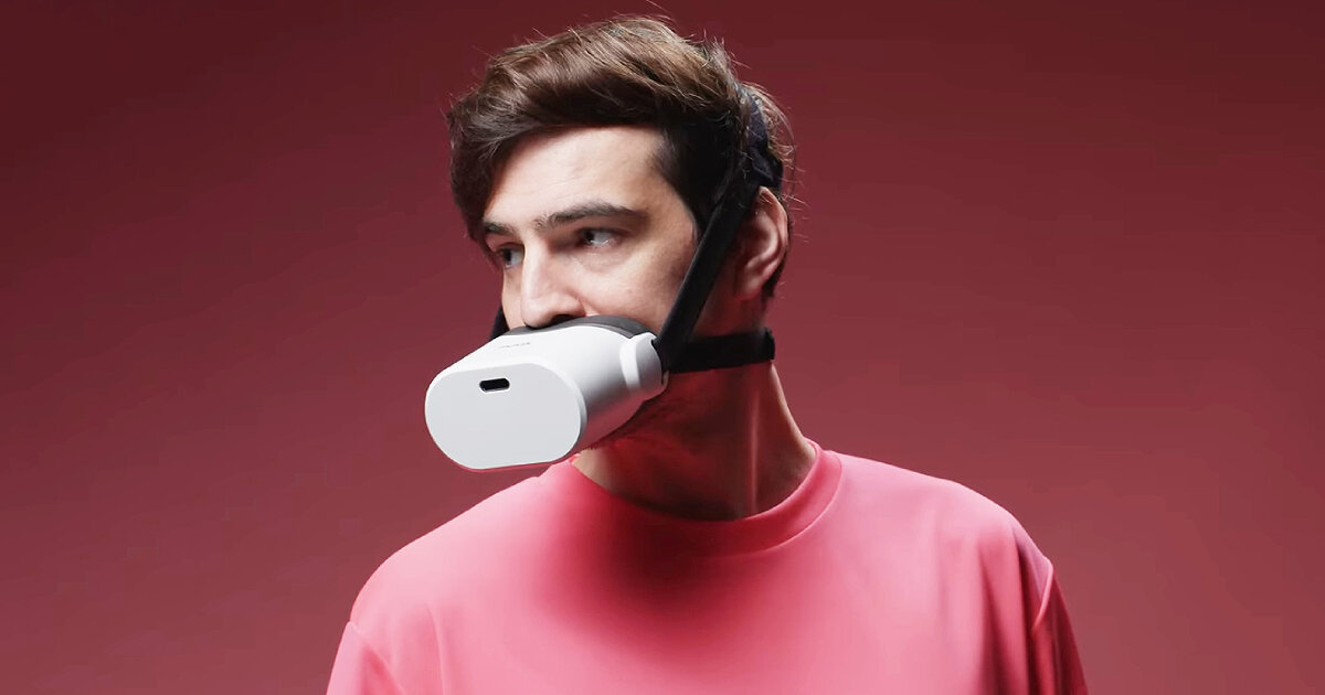 wearable soundproof microphone for mouth muffles voice of people who talk  loud in public