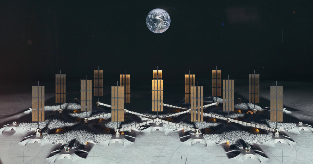 HASSELL's modular moon habitat for EU space agency uses 3D printed parts  from lunar soil