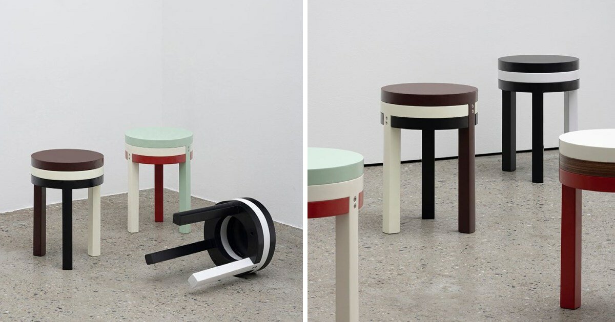 modular 3PLY assemble stool stacks in versatile configurations of three tiers