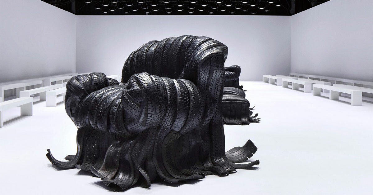 recycled tire armchairs by villu jaanisoo take center stage at