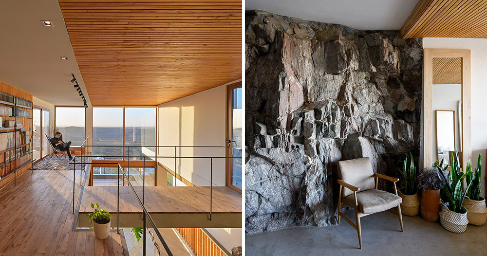 minimalist architecture meets raw stone: a house in argentina is built into the earth