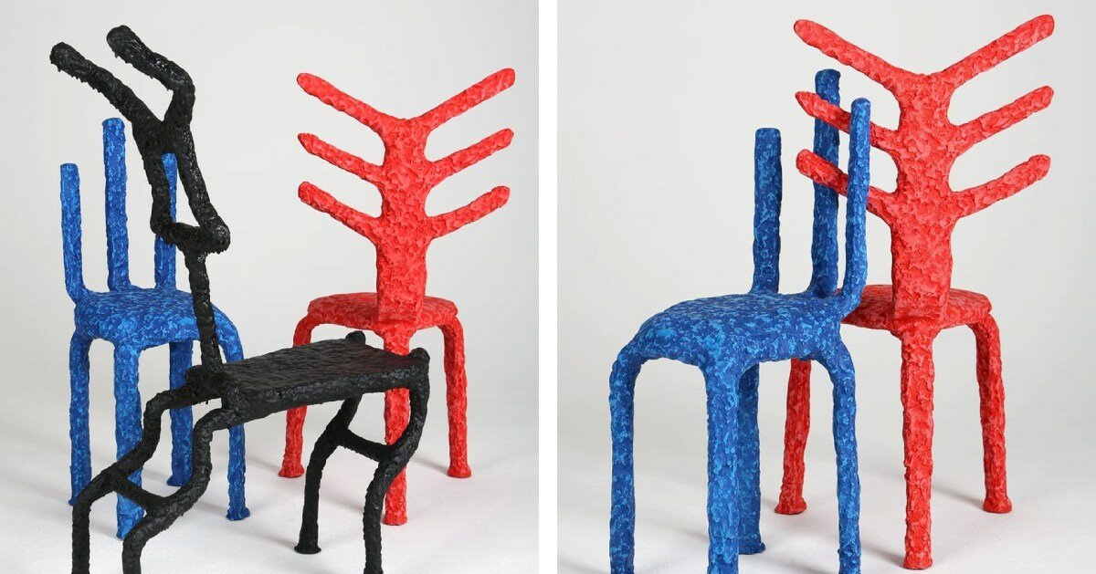 junmyung song fashions discarded sawdust into pulverized chairs