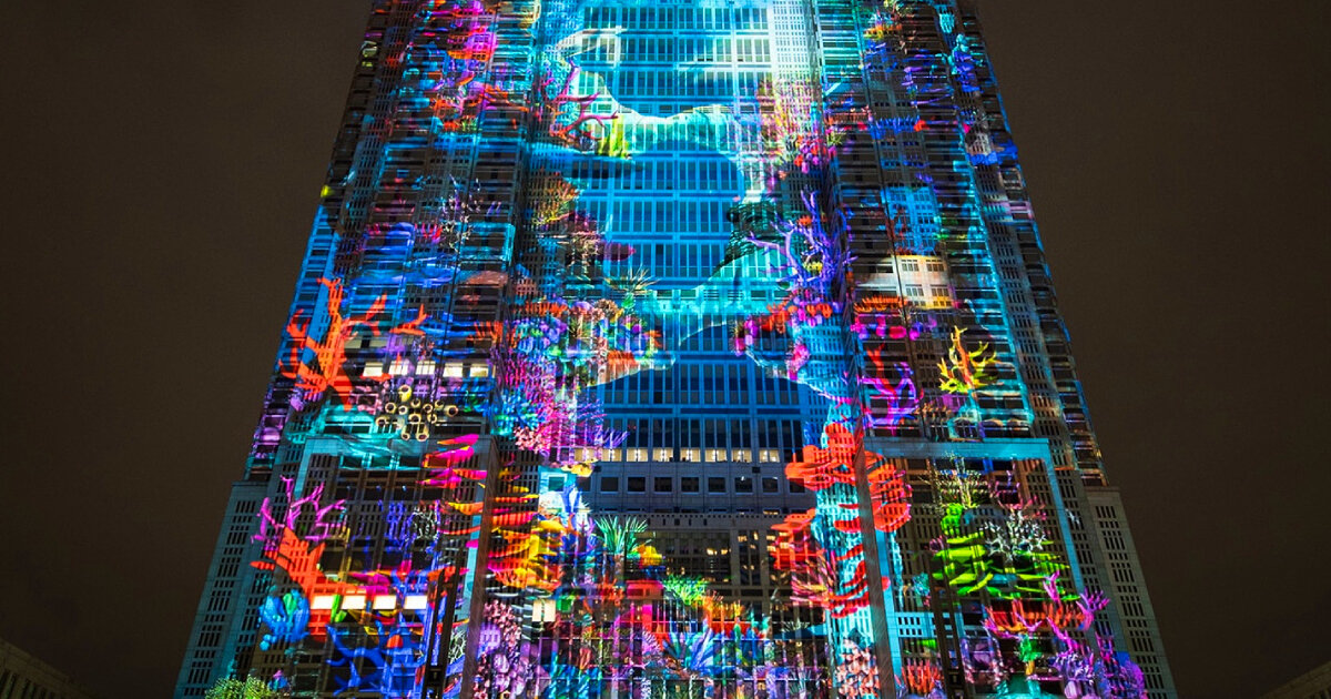 world's largest projection mapping display by panasonic lights up