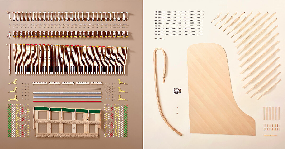 yamaha lines up and photographs the 8,000 parts that make up concert grand  piano CFX