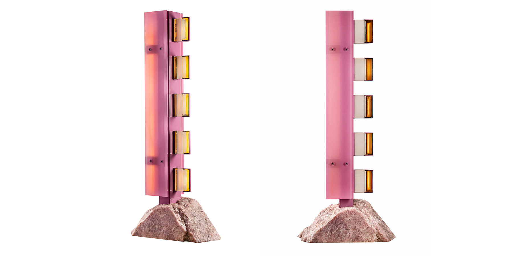 friedman benda exhibits enrico marone cinzano's rosa tank lamp at design miami/ basel
