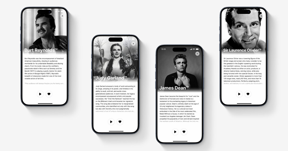 Hear the voices of James Dean and Judy Garland again as they read texts on Elevenlabs’ AI reader app