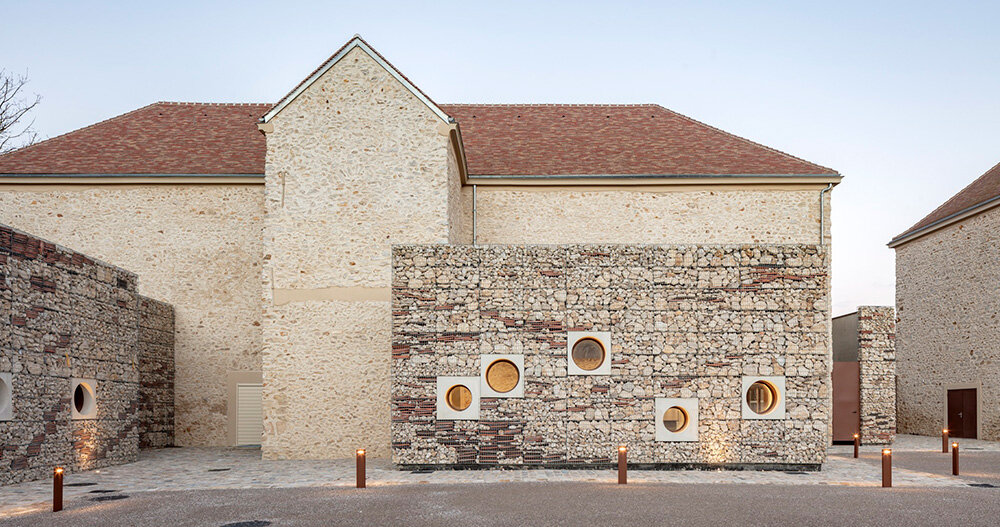 french farm becomes chessy cultural center with stone additions by opus 5 architectes