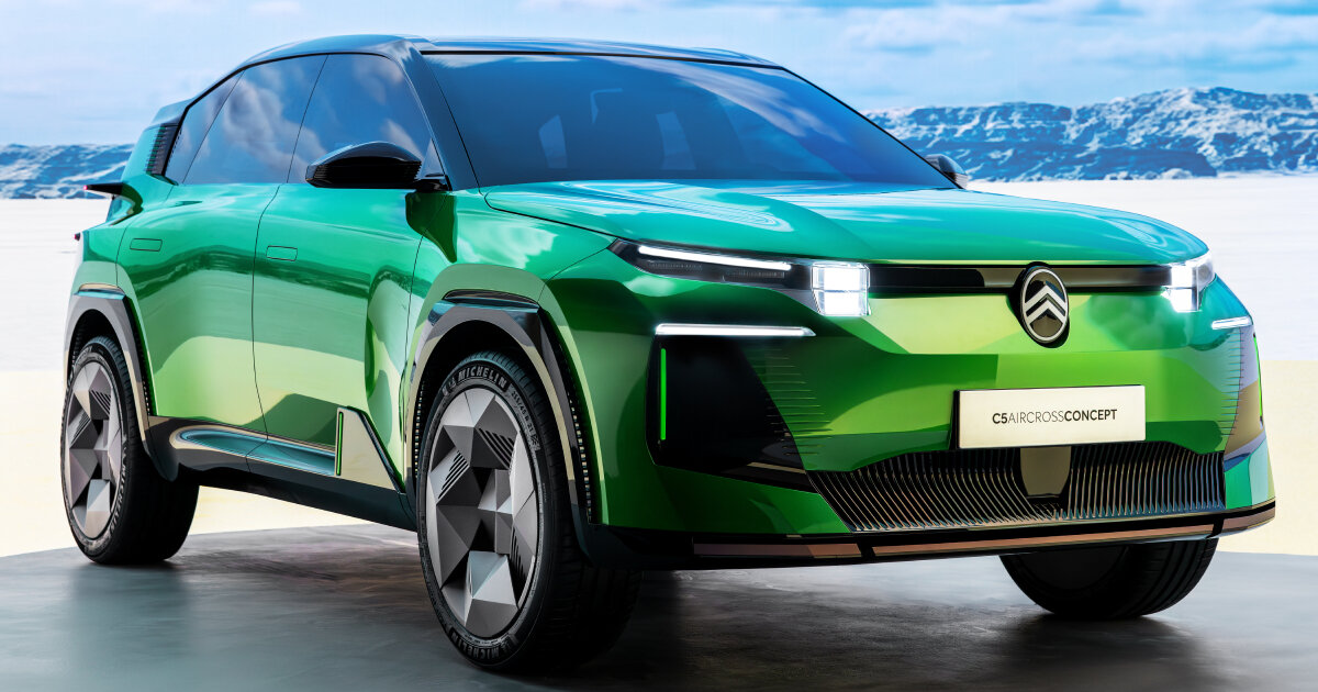 citroën’s C5 aircross concept SUV premieres at paris motor show 2024 with pyramidic tires