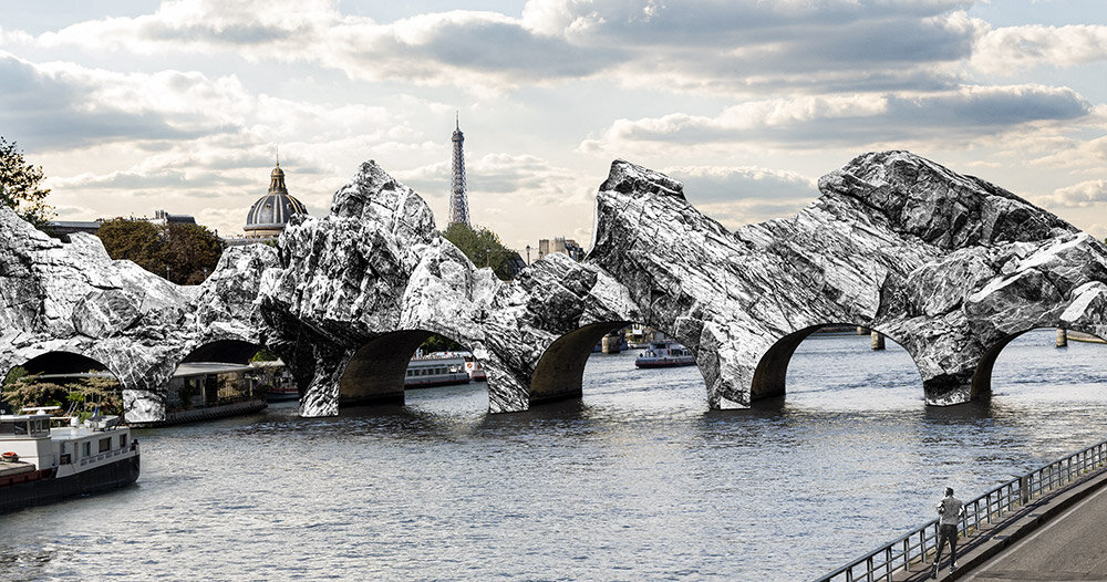 honoring christo & jeanne-claude, JR will transform paris’ pont neuf into a cavernous grotto