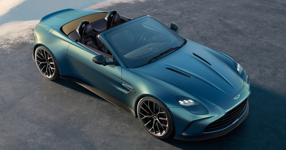 aston martin unveils vantage roadster with automatic roof that fully stows behind the seats