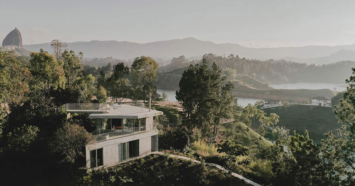 atelier garcía embeds three angular concrete planes in colombian hillside post image