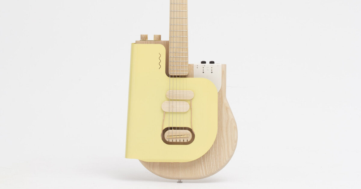 electric guitar sine by verso instruments creates ‘swelling’ sounds by pressing the metal body