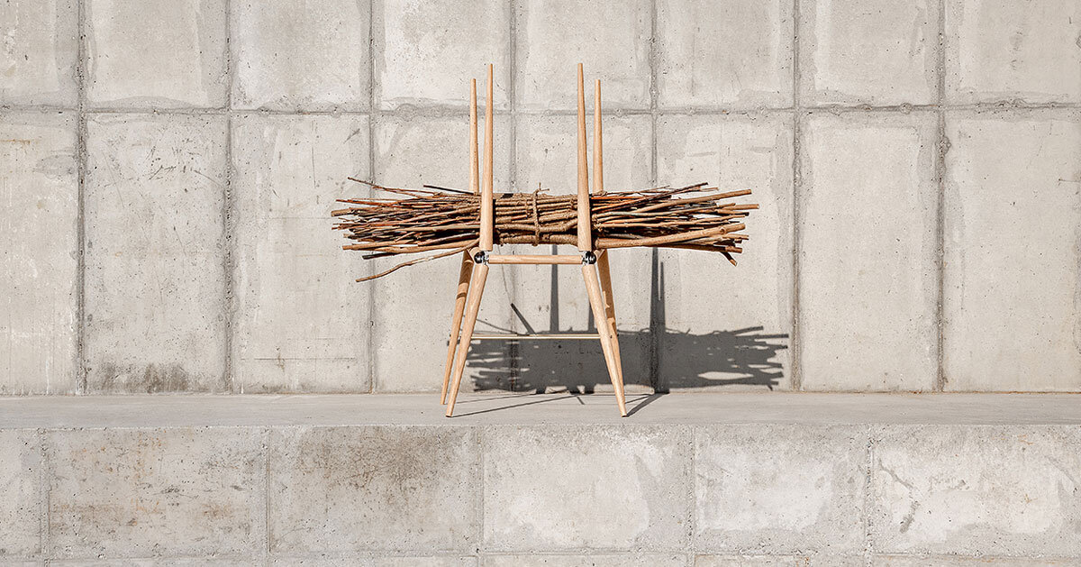 white oak angular chair by sukchulmok reinterprets korean jige carrying tool