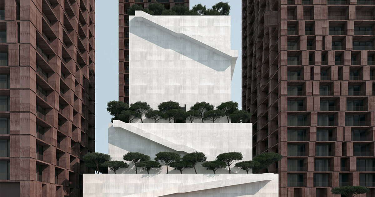 valerio olgiati brings towering forms and garden ziggurat to tirana, albania