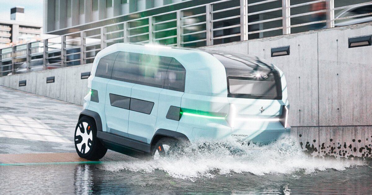 autonomous amphibious vehicle CROSSER can drive in water when there’s traffic on road