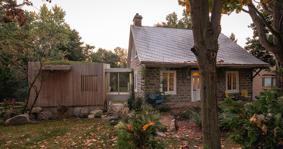 paul bernier architecte links modern extension to heritage home in chateauguay, québec