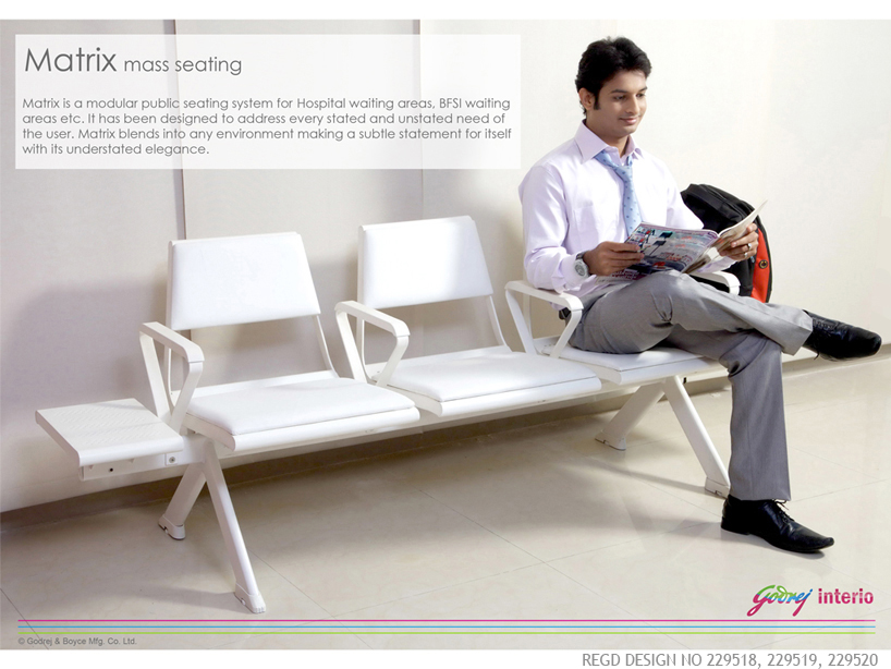 godrej three seater chair