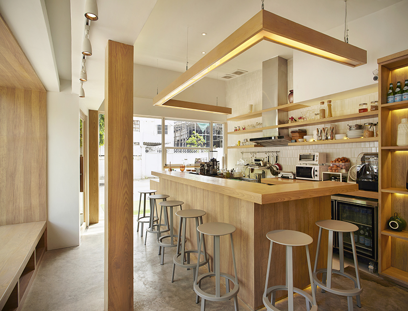 party space design creates a simple common room cafe in 