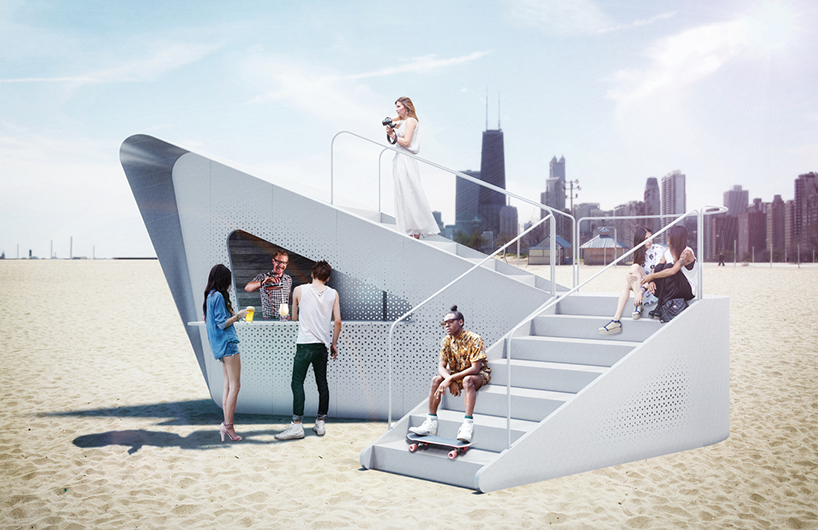 hyuntek yoon's hugging kiosk proposal for chicago architecture biennial