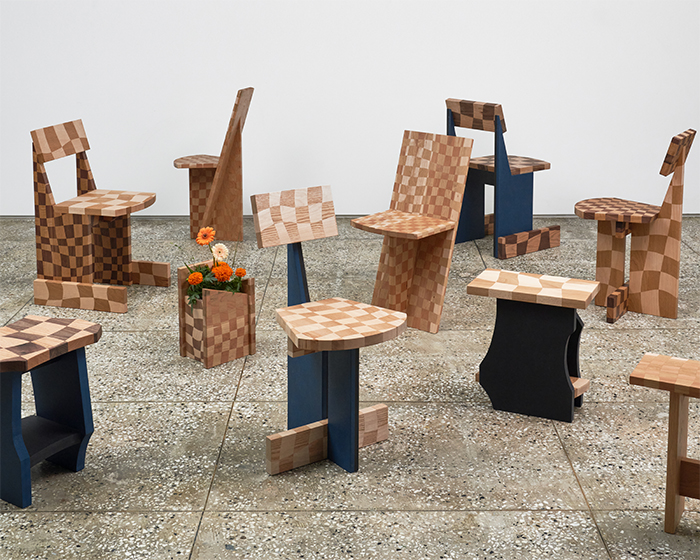 kuo duo experiments with traditional woodworking techniques in 'word play' furniture series