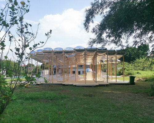 timber oasis gulao tea alcove emerges from the fish ponds of china