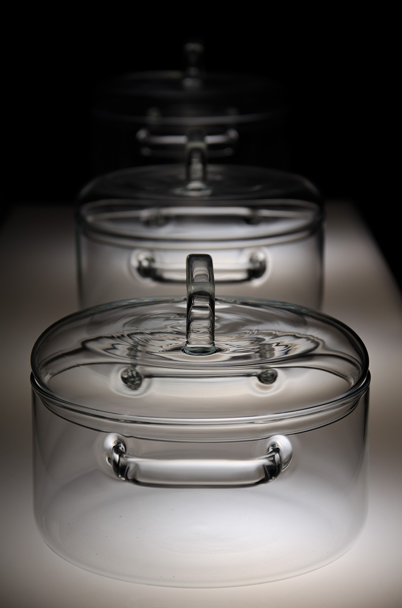 huy pham has created a set of transparent cooking pots made from