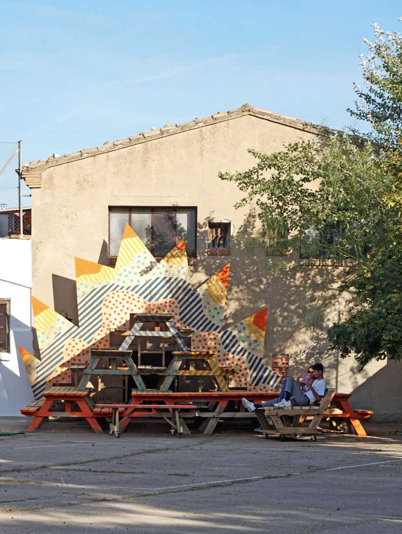 ENORME studio builds a colorful pyramide for picnic in zaragoza spain