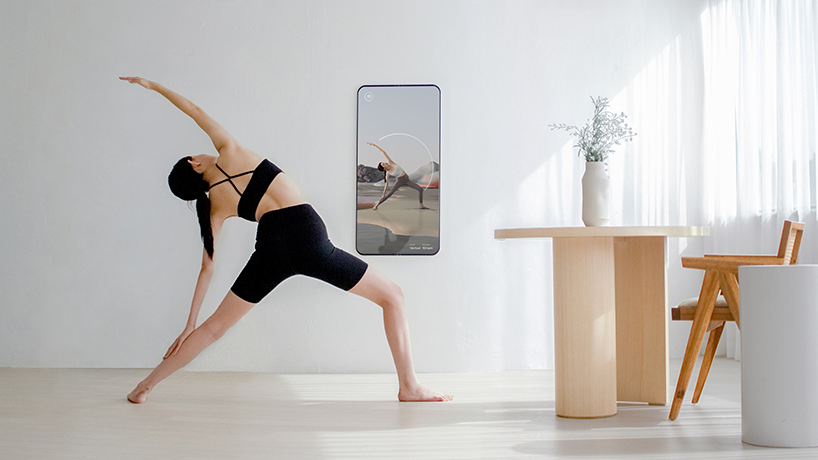 the 'merge' smart fitness mirror creates a virtual world to work out in