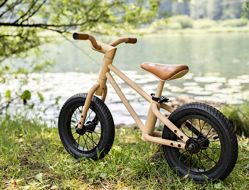 small wooden balance bike