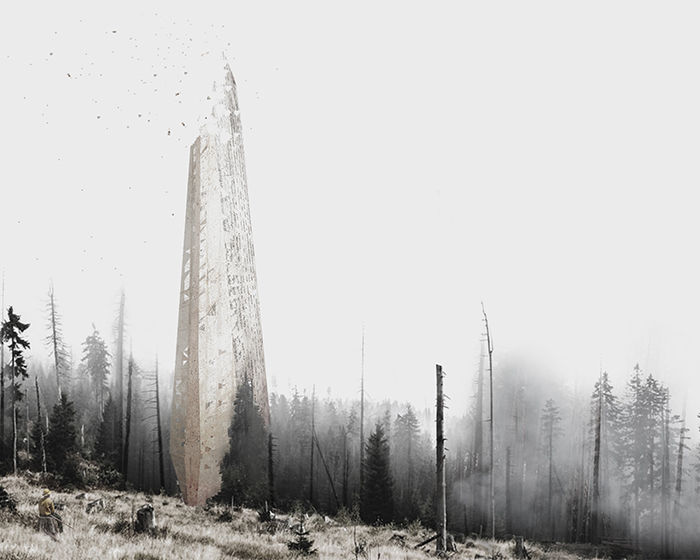 'regenera' is a skyscraper that dissolves to recover burnt ecosystems