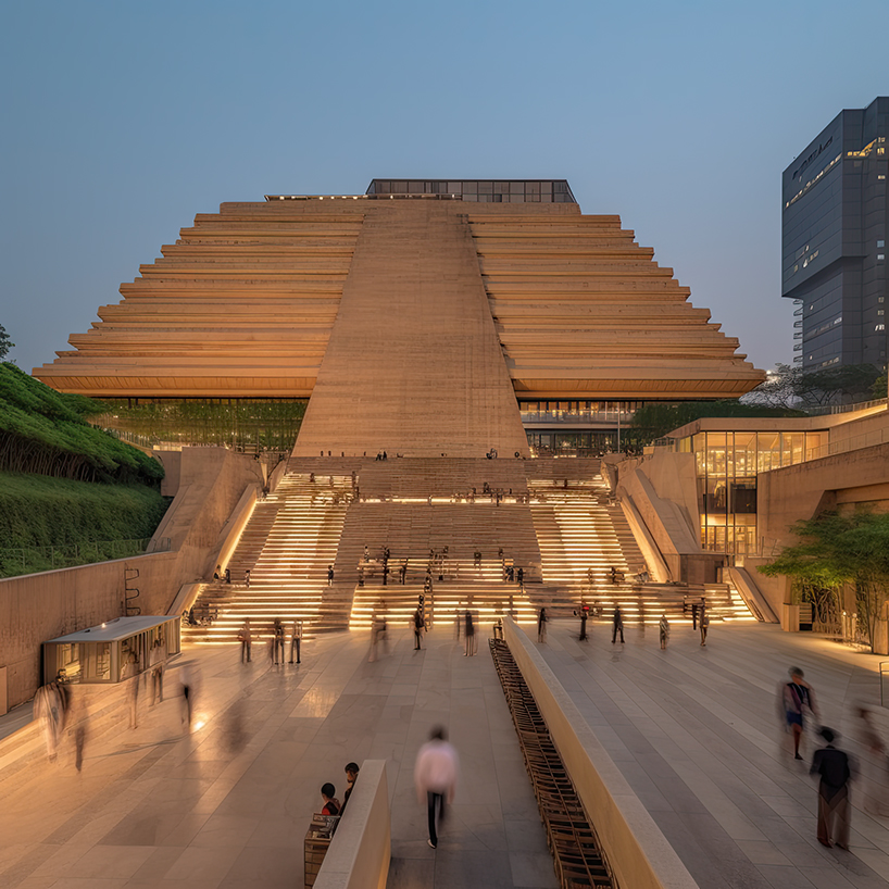 midjourney reinvents ancient ziggurat as modern cultural landmark