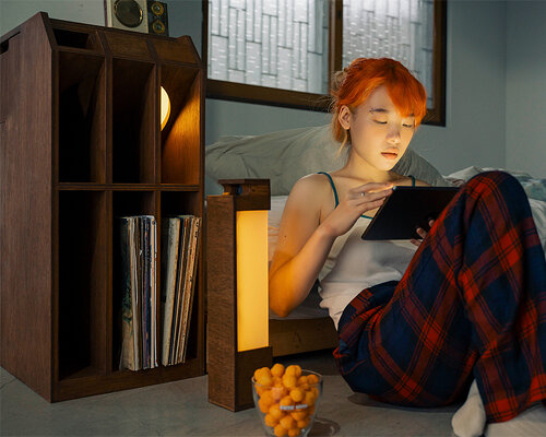 storable and portable 'SAI' lamp modules integrate into furniture for compact living