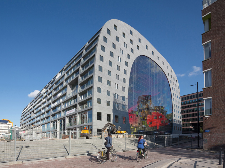 MVRDV-designed markthal housing + market hall opens in rotterdam