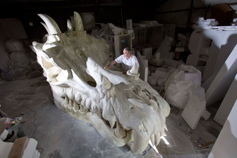 massive dragon skull along england's jurassic coast