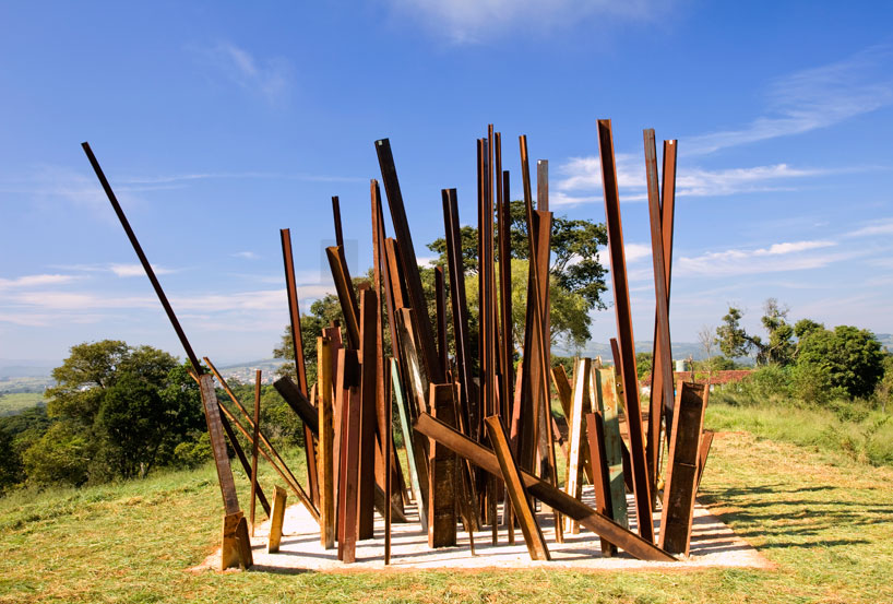 falling steel hits wet concrete in beam drop by chris burden